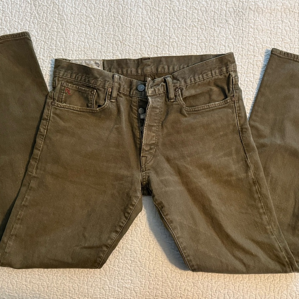 Polo Ralph Lauren AUTHENTIC DUNGAREES Men's Slim Fit Green Size 32x30 - Picture 5 of 14